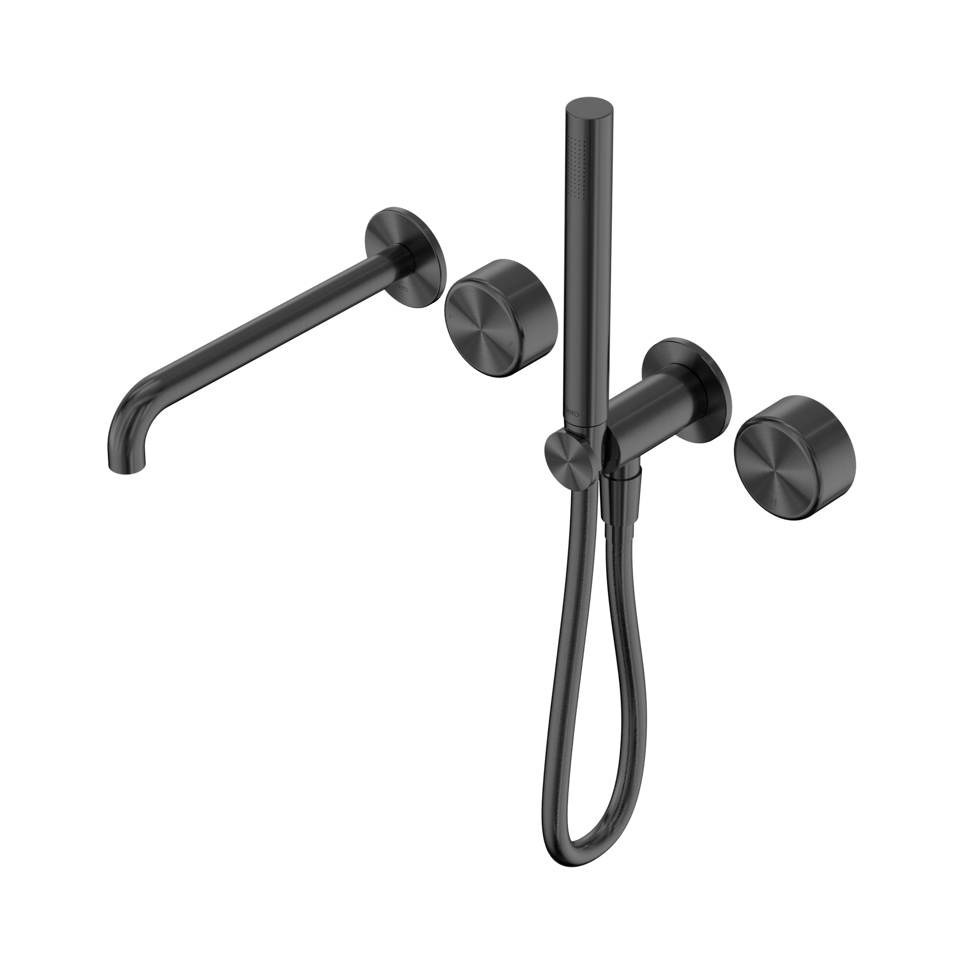 Nero Serenity Progressive Shower System With Spout With Metal Handle And Slim Shower, Gun Metal