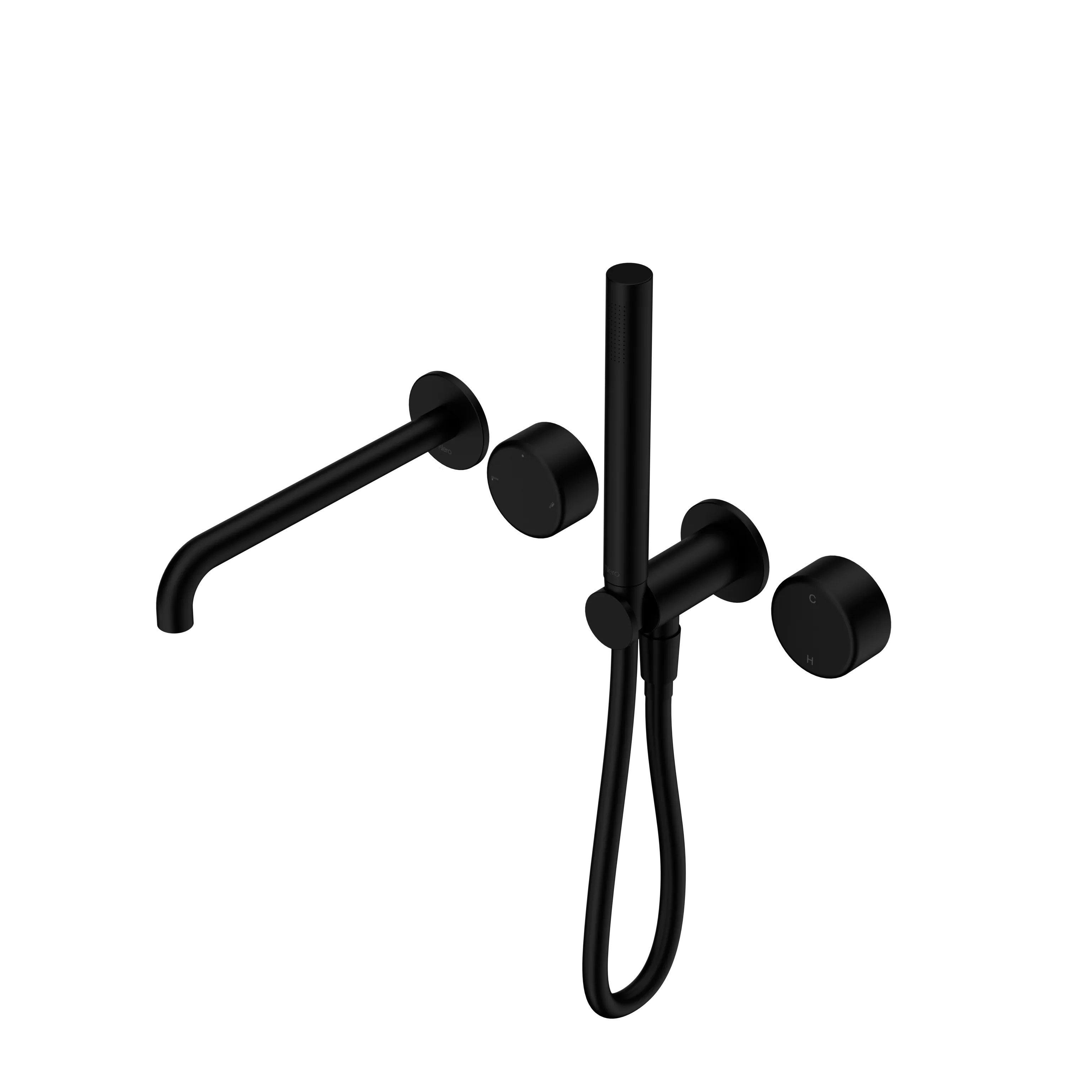 Nero Serenity Progressive Shower System With Spout With Metal Handle And Slim Shower