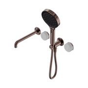 Nero Serenity Progressive Shower System With Spout With Carrara Handle And Serenity Hand Shower, Brushed Bronze