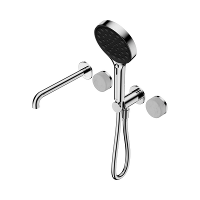Nero Serenity Progressive Shower System With Spout With Carrara Handle And Serenity Hand Shower, Chrome