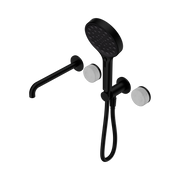 Nero Serenity Progressive Shower System With Spout With Carrara Handle And Serenity Hand Shower, Matte Black