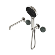 Nero Serenity Progressive Shower System With Spout With Verde Alpi Handle And Serenity Hand Shower, Brushed Nickel