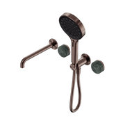 Nero Serenity Progressive Shower System With Spout With Verde Alpi Handle And Serenity Hand Shower, Brushed Bronze