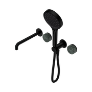 Nero Serenity Progressive Shower System With Spout With Verde Alpi Handle And Serenity Hand Shower, Matte Black