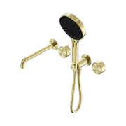 Nero Serenity Progressive Shower System With Spout With Metal Handle And Serenity Hand Shower, Brushed Gold