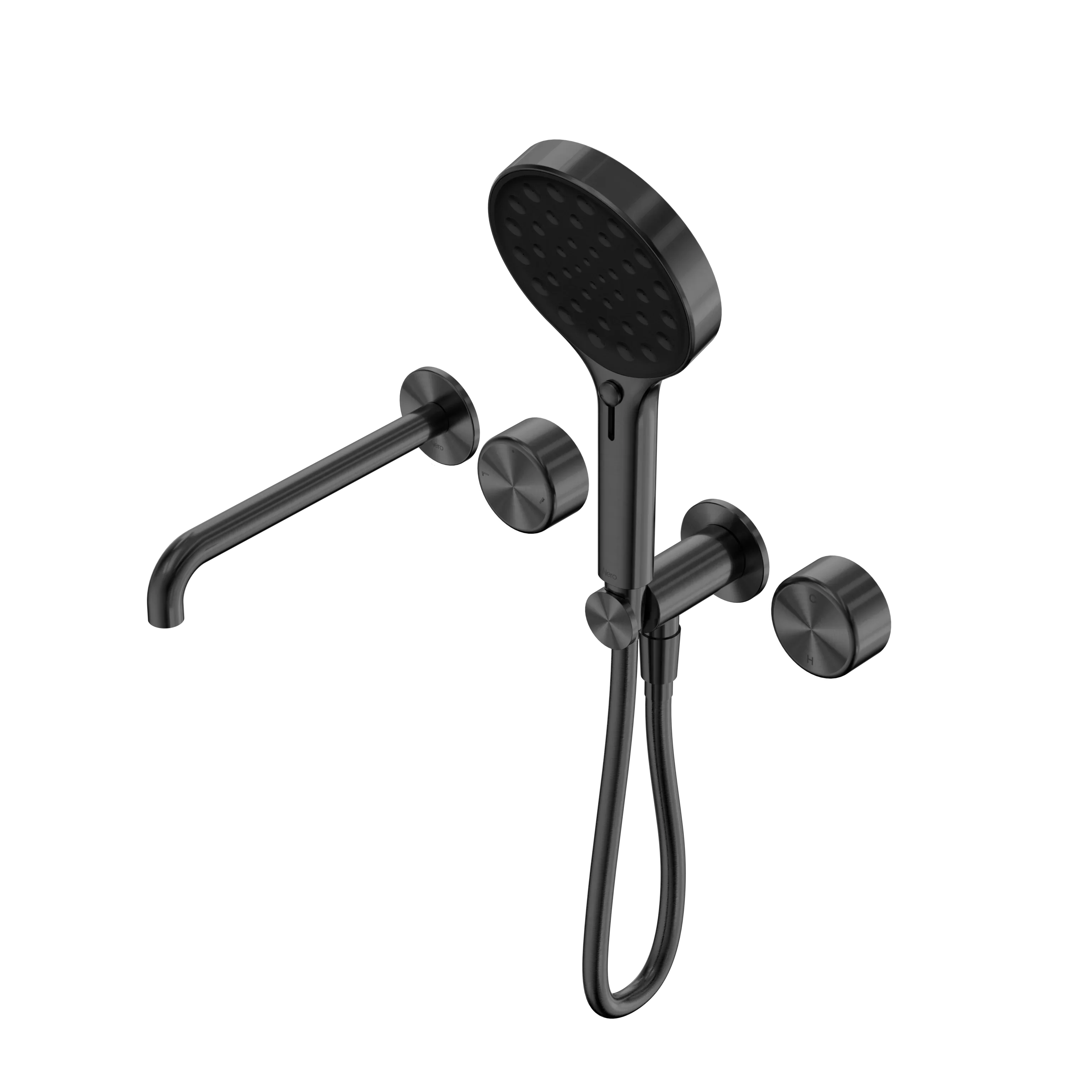 Nero Serenity Progressive Shower System With Spout With Metal Handle And Serenity Hand Shower