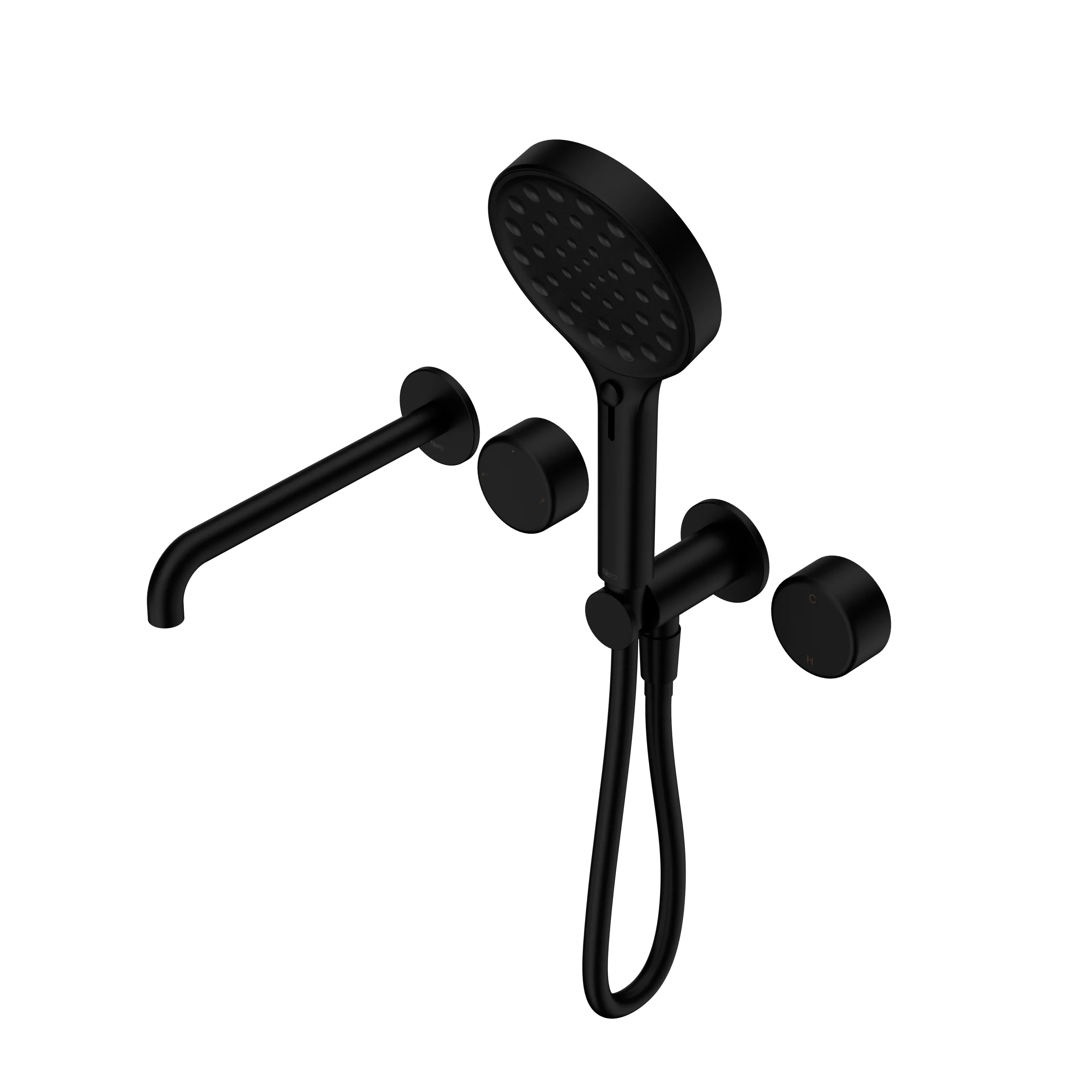 Nero Serenity Progressive Shower System With Spout With Metal Handle And Serenity Hand Shower