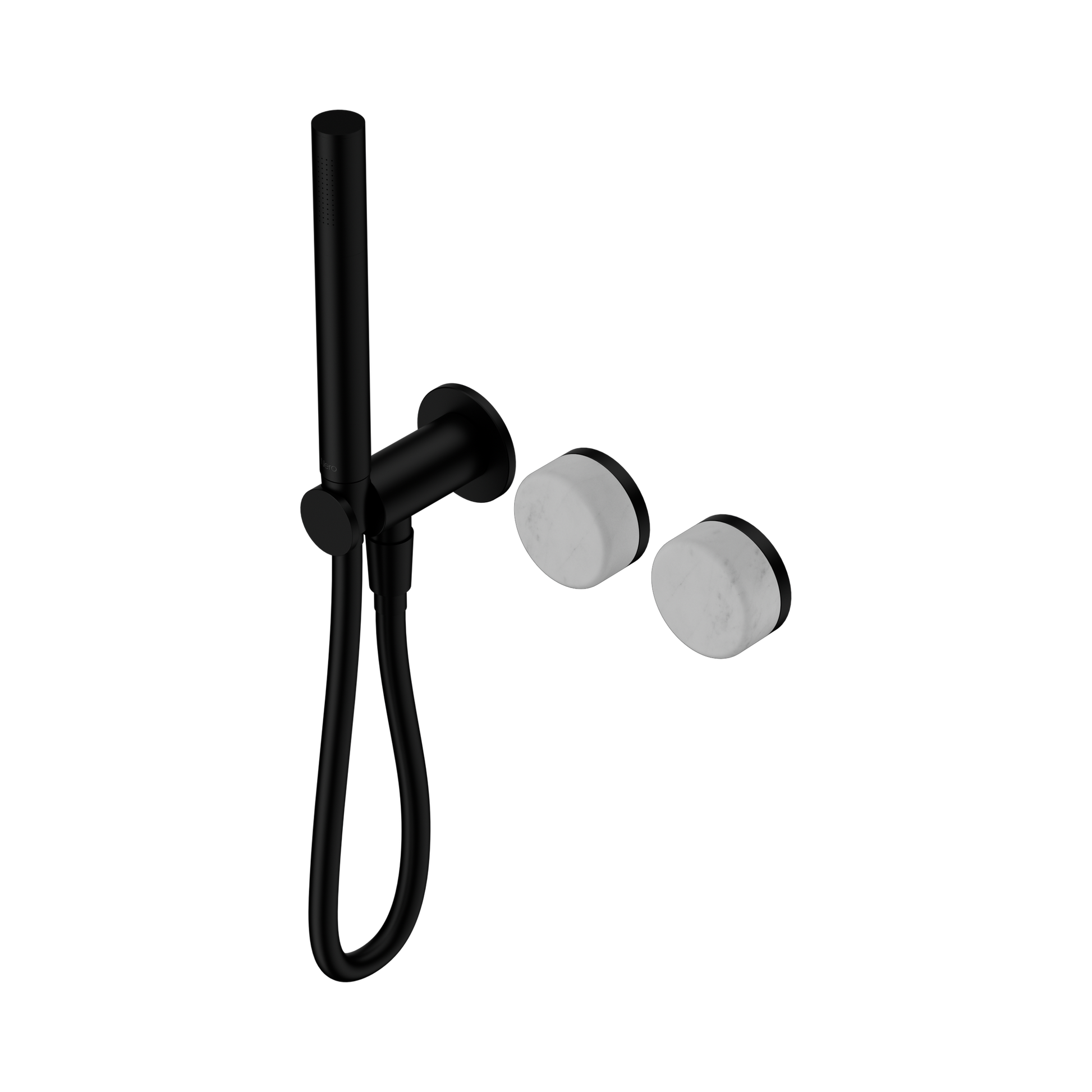 Nero Serenity Progressive Shower System With Carrara Handle And Slim Shower, Matte Black