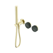 Nero Serenity Progressive Shower System With Verde Alpi Handle And Slim Shower, Brushed Gold