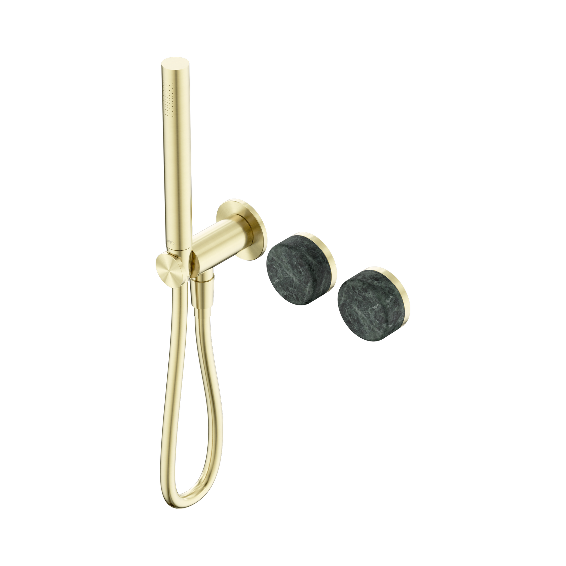 Nero Serenity Progressive Shower System With Verde Alpi Handle And Slim Shower, Brushed Gold