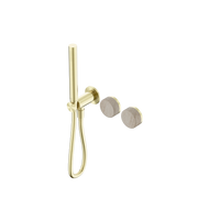 Nero Serenity Progressive Shower System With Rome Travertine Handle And Slim Shower