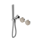 Nero Serenity Progressive Shower System With Rome Travertine Handle And Slim Shower, Chrome