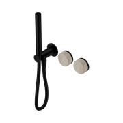 Nero Serenity Progressive Shower System With Rome Travertine Handle And Slim Shower, Matte Black