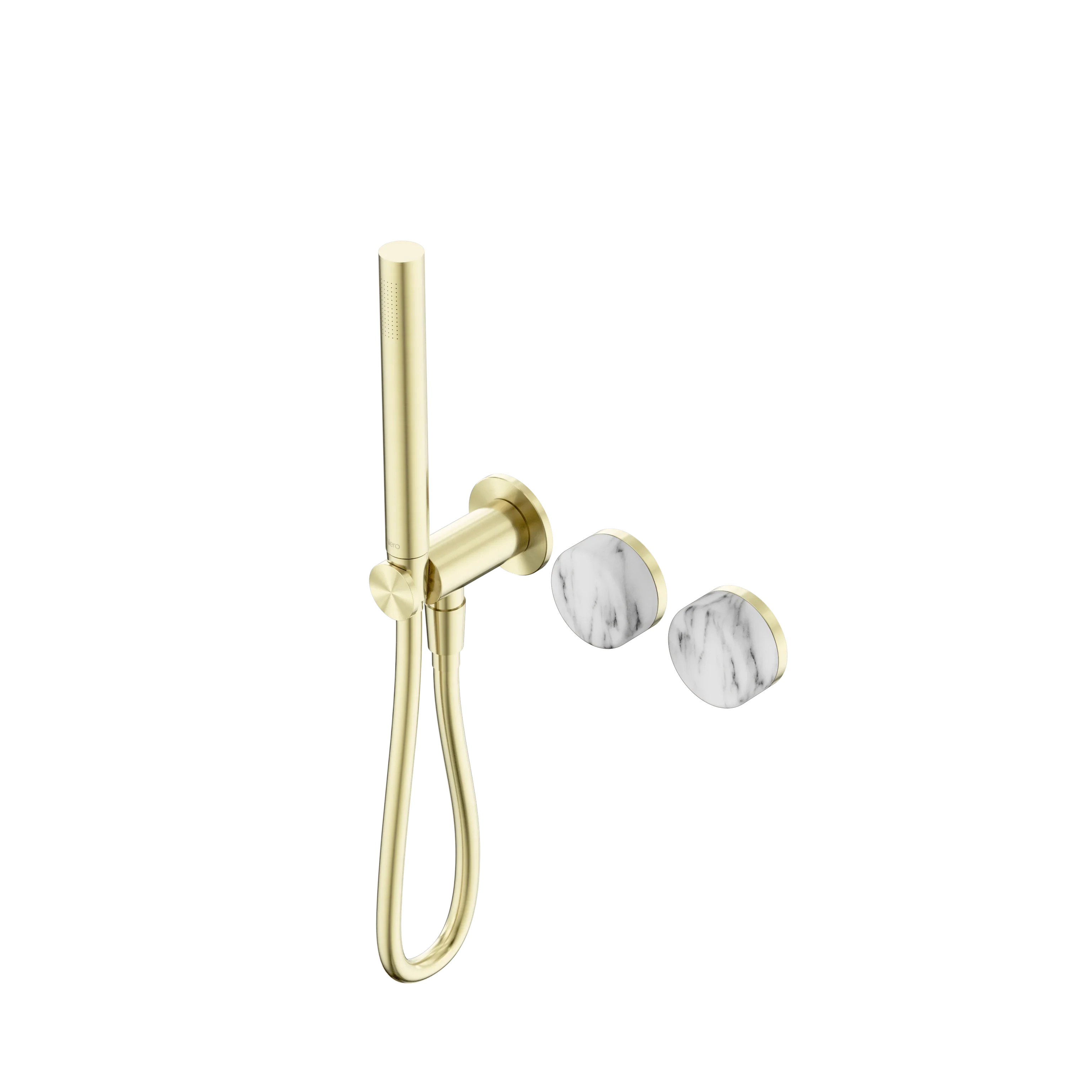 Nero Serenity Progressive Shower System With Arabescato Corchia Handle And Slim Shower