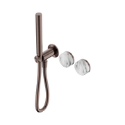 Nero Serenity Progressive Shower System With Arabescato Corchia Handle And Slim Shower, Brushed Bronze