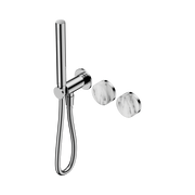 Nero Serenity Progressive Shower System With Arabescato Corchia Handle And Slim Shower, Chrome