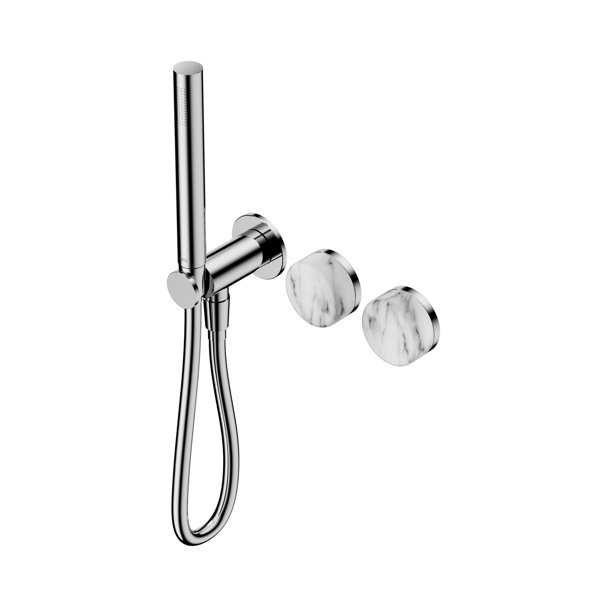 Nero Serenity Progressive Shower System With Arabescato Corchia Handle And Slim Shower, Chrome