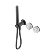 Nero Serenity Progressive Shower System With Arabescato Corchia Handle And Slim Shower, Gun Metal