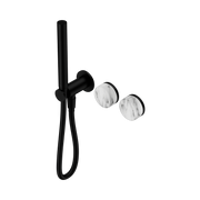 Nero Serenity Progressive Shower System With Arabescato Corchia Handle And Slim Shower, Matte Black