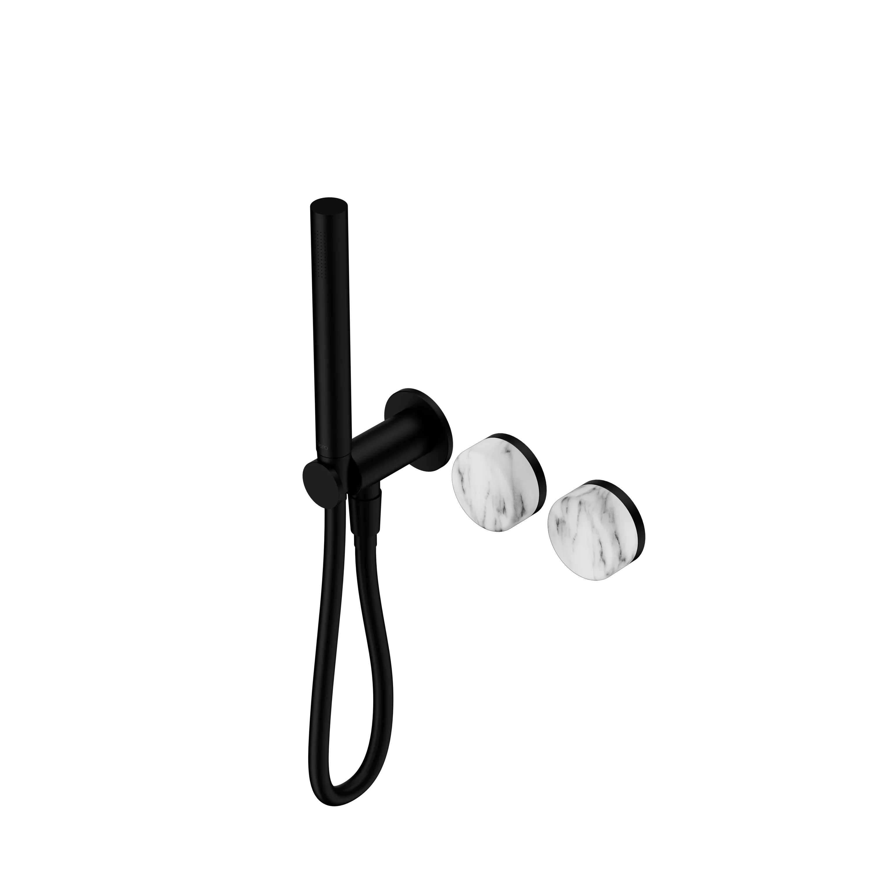 Nero Serenity Progressive Shower System With Arabescato Corchia Handle And Slim Shower