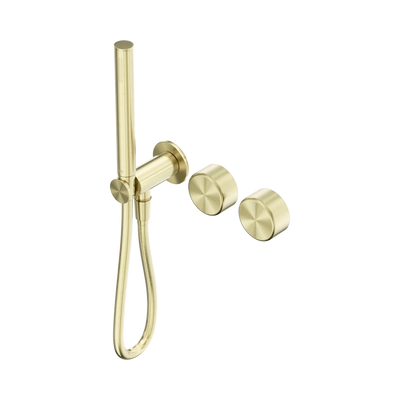 Nero Serenity Progressive Shower System With Metal Handle And Slim Shower, Brushed Gold