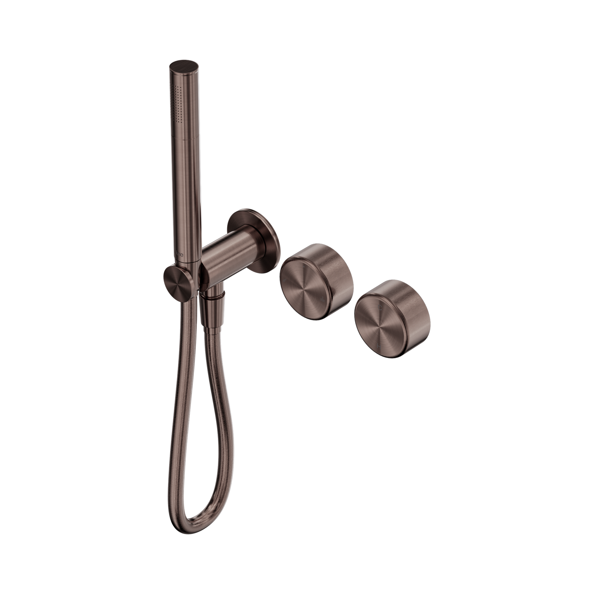 Nero Serenity Progressive Shower System With Metal Handle And Slim Shower, Brushed Bronze