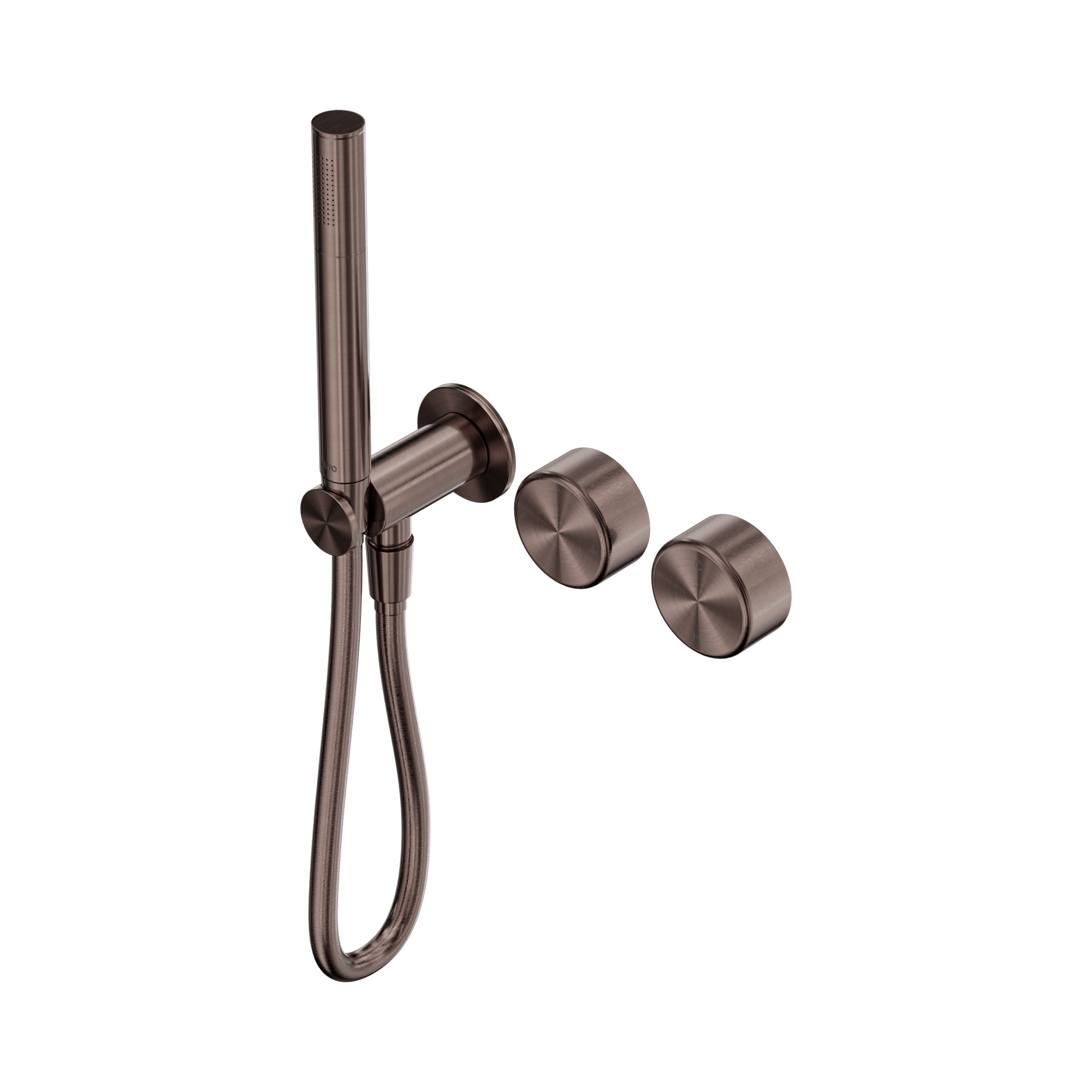 Nero Serenity Progressive Shower System With Metal Handle And Slim Shower, Brushed Bronze
