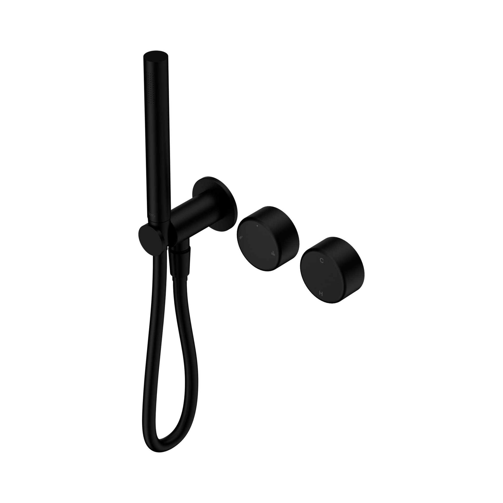 Nero Serenity Progressive Shower System With Metal Handle And Slim Shower, Matte Black