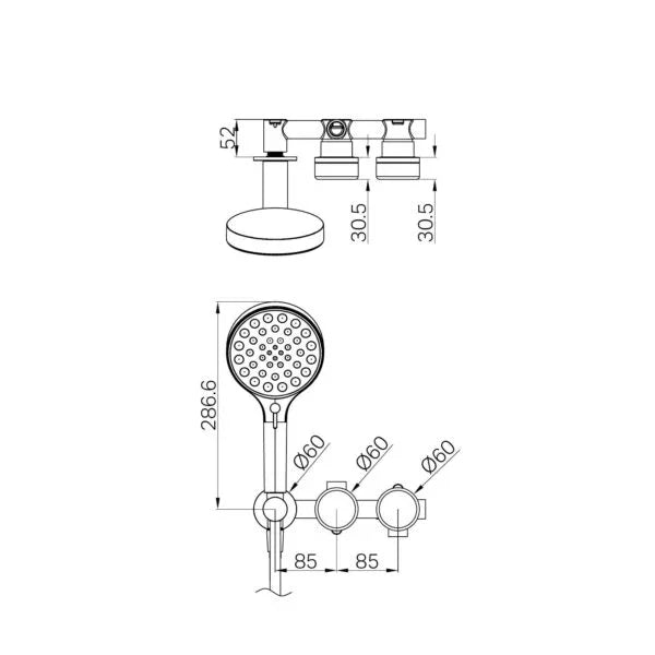 Nero Serenity Progressive Shower System With Carrara Handle And Serenity Hand Shower