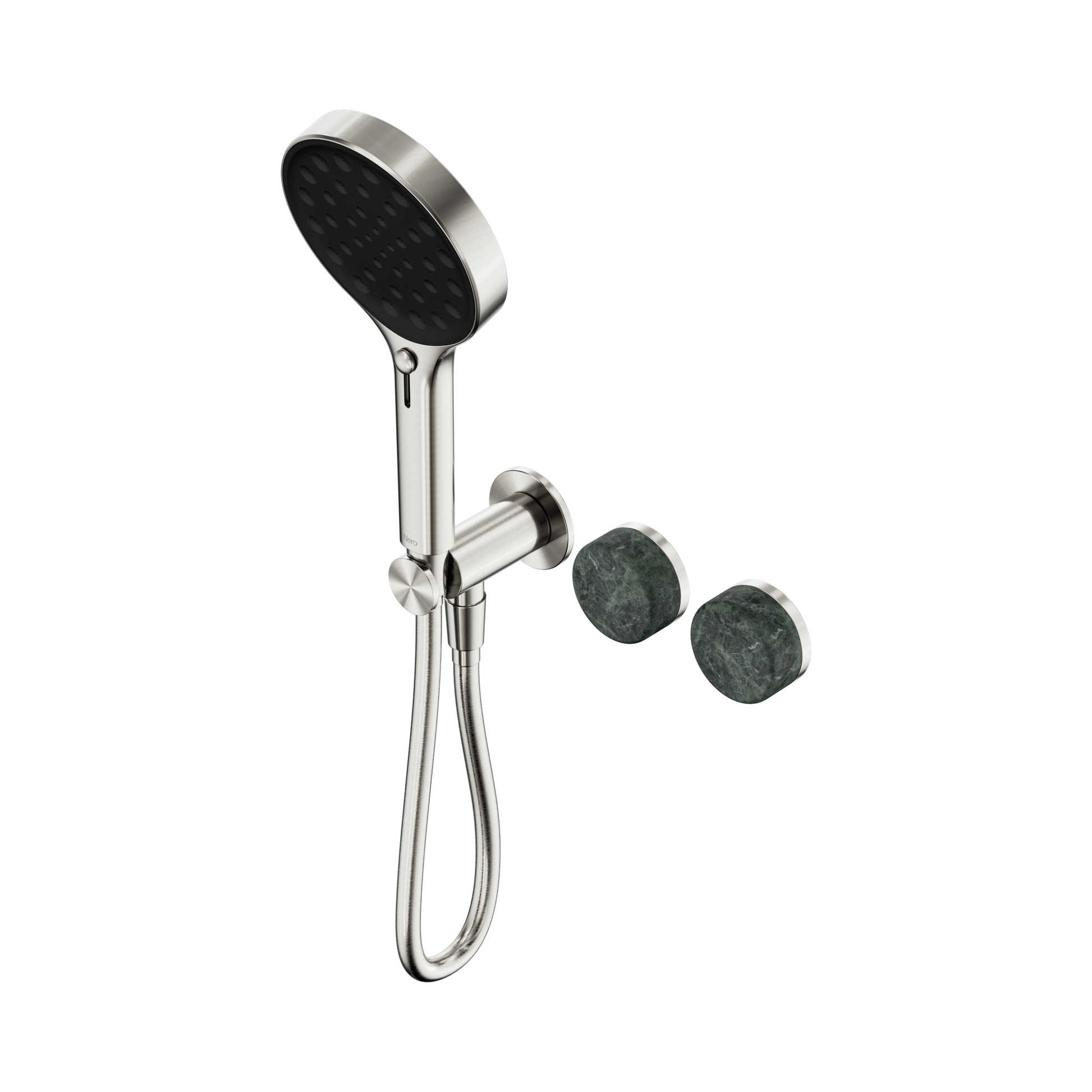 Nero Serenity Progressive Shower System With Verde Alpi Handle And Serenity Hand Shower, Brushed Nickel