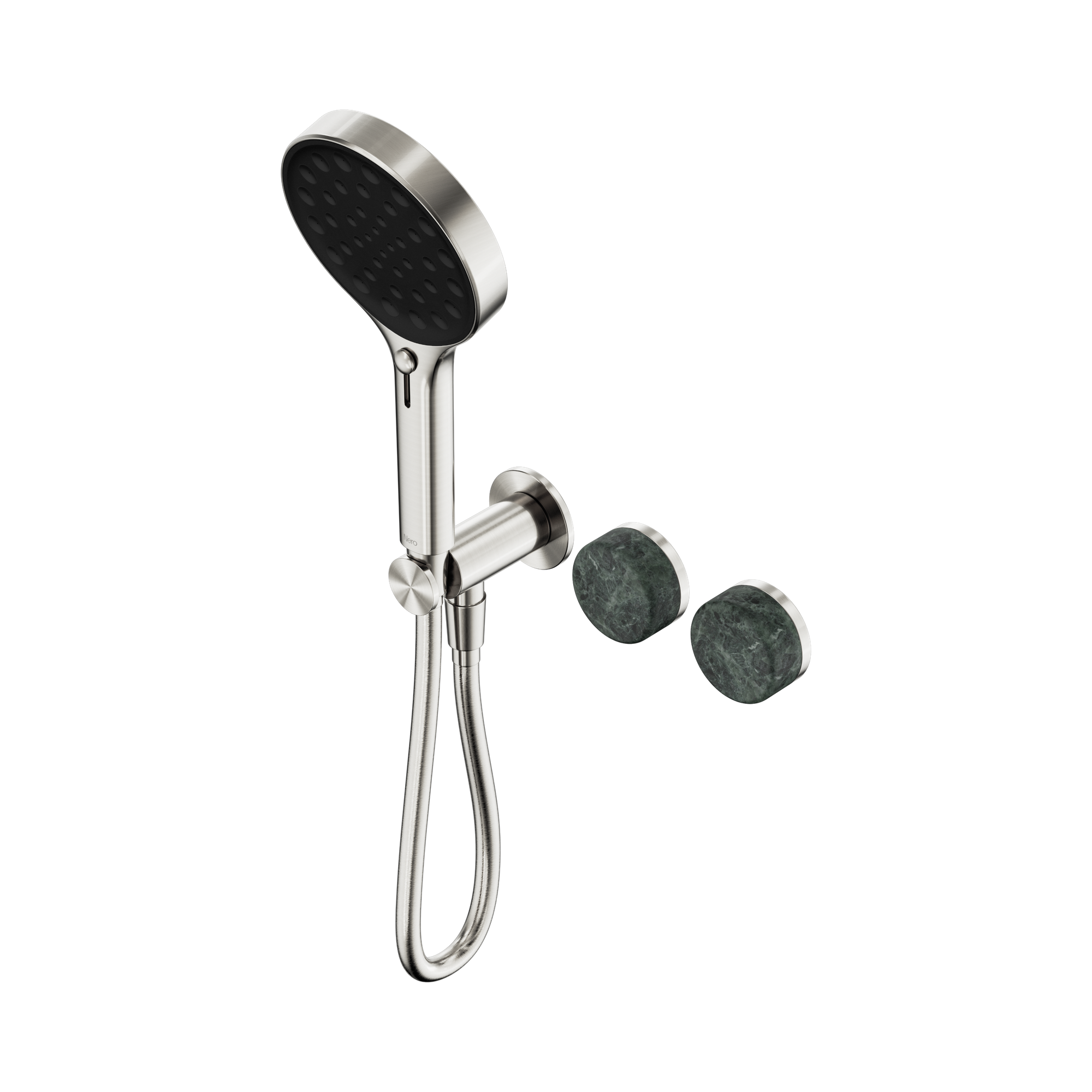 Nero Serenity Progressive Shower System With Verde Alpi Handle And Serenity Hand Shower, Brushed Nickel
