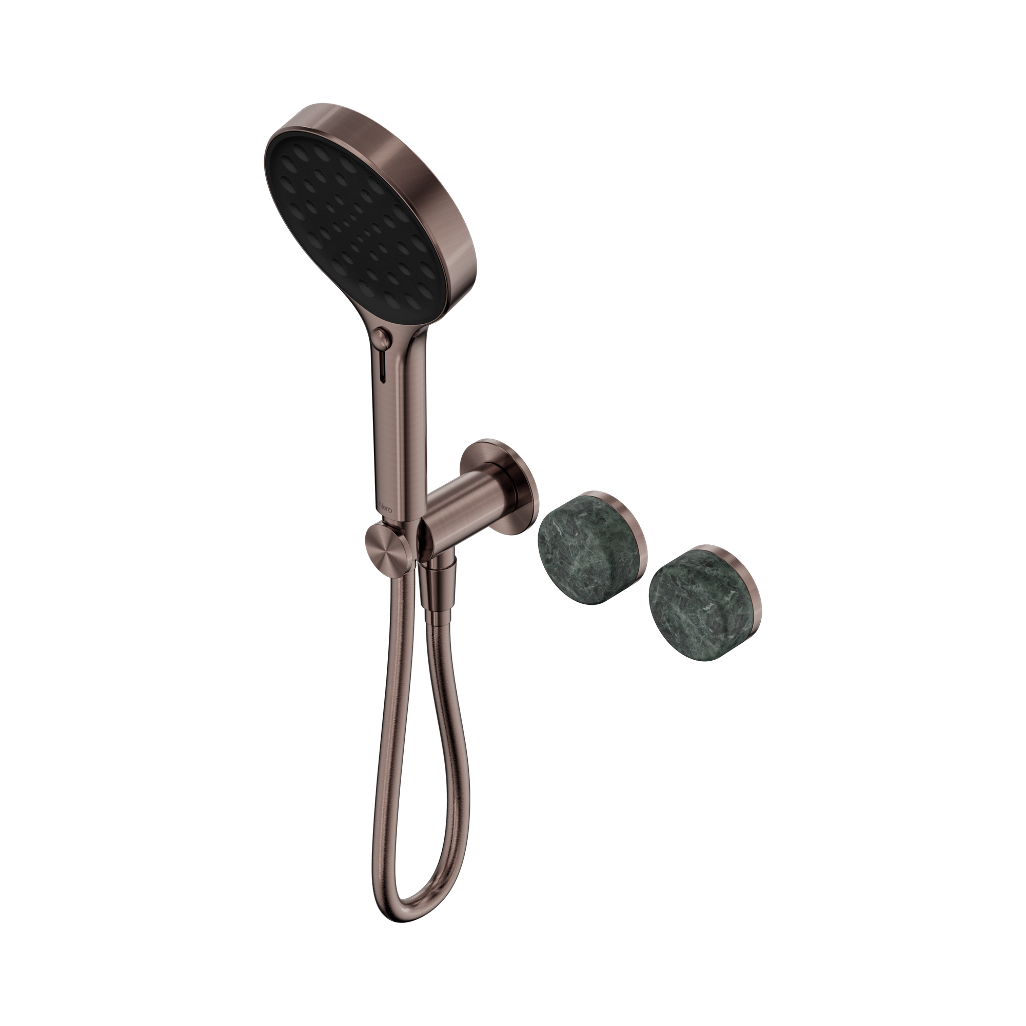 Nero Serenity Progressive Shower System With Verde Alpi Handle And Serenity Hand Shower, Brushed Bronze