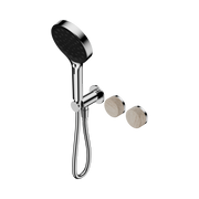 Nero Serenity Progressive Shower System With Rome Travertine Handle And Serenity Hand Shower, Chrome