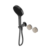 Nero Serenity Progressive Shower System With Rome Travertine Handle And Serenity Hand Shower, Gun Metal
