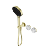 Nero Serenity Progressive Shower System With Arabescato Corchia Handle And Serenity Hand Shower