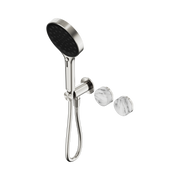 Nero Serenity Progressive Shower System With Arabescato Corchia Handle And Serenity Hand Shower, Brushed Nickel