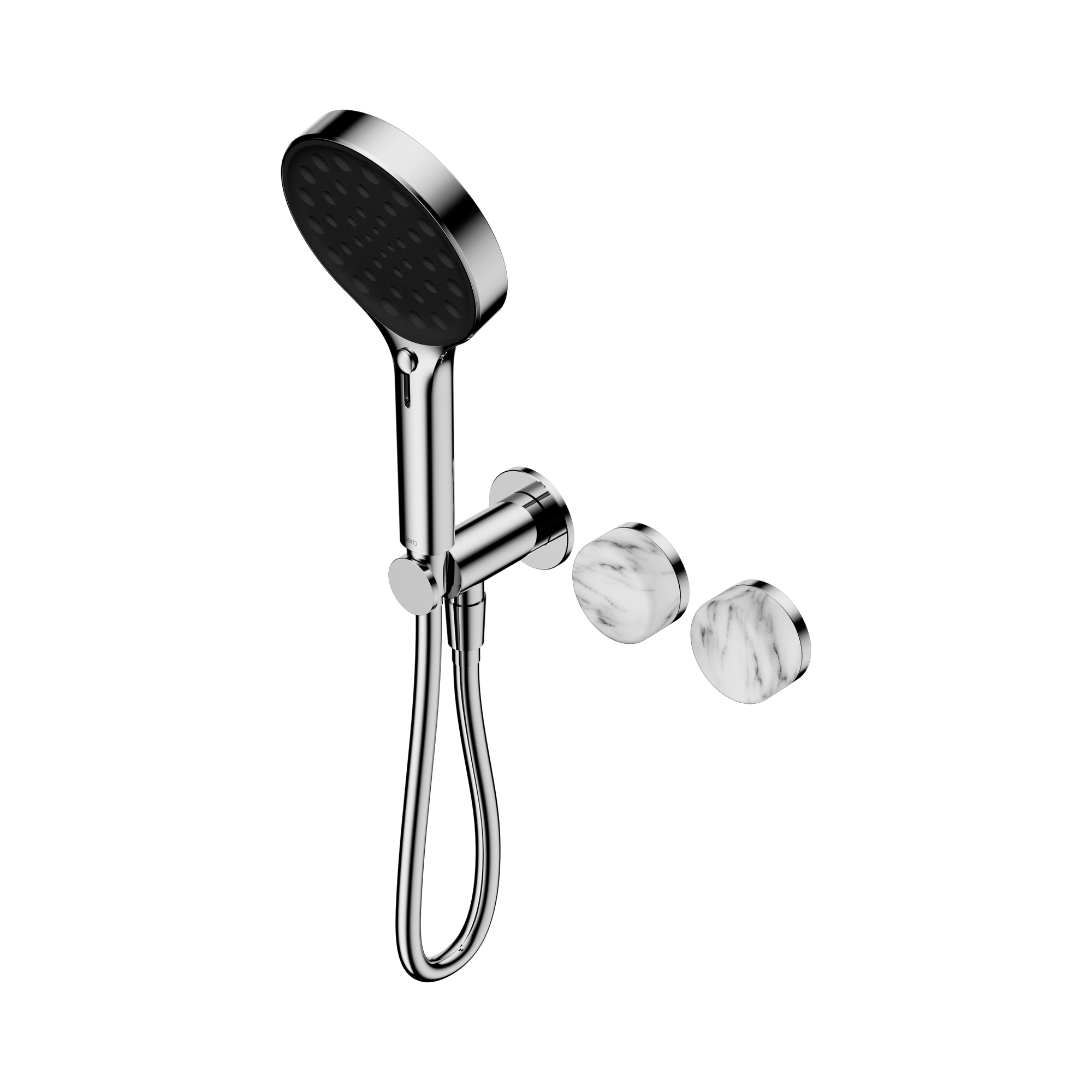 Nero Serenity Progressive Shower System With Arabescato Corchia Handle And Serenity Hand Shower, Chrome