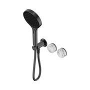 Nero Serenity Progressive Shower System With Arabescato Corchia Handle And Serenity Hand Shower, Gun Metal