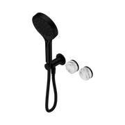 Nero Serenity Progressive Shower System With Arabescato Corchia Handle And Serenity Hand Shower, Matte Black