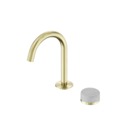 Nero Serenity Progressive Basin Mixer Arc Spout With Carrara Handle