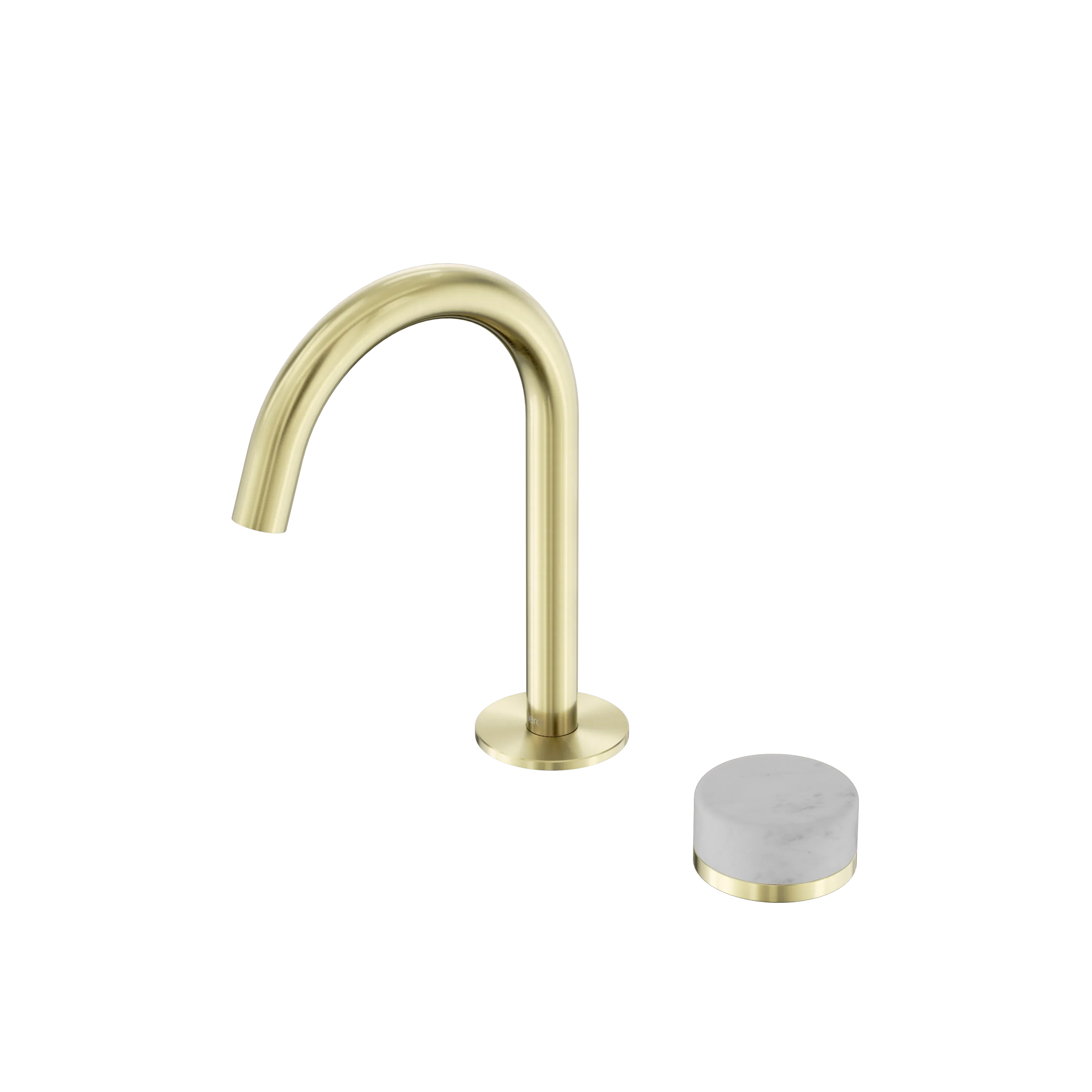 Nero Serenity Progressive Basin Mixer Arc Spout With Carrara Handle