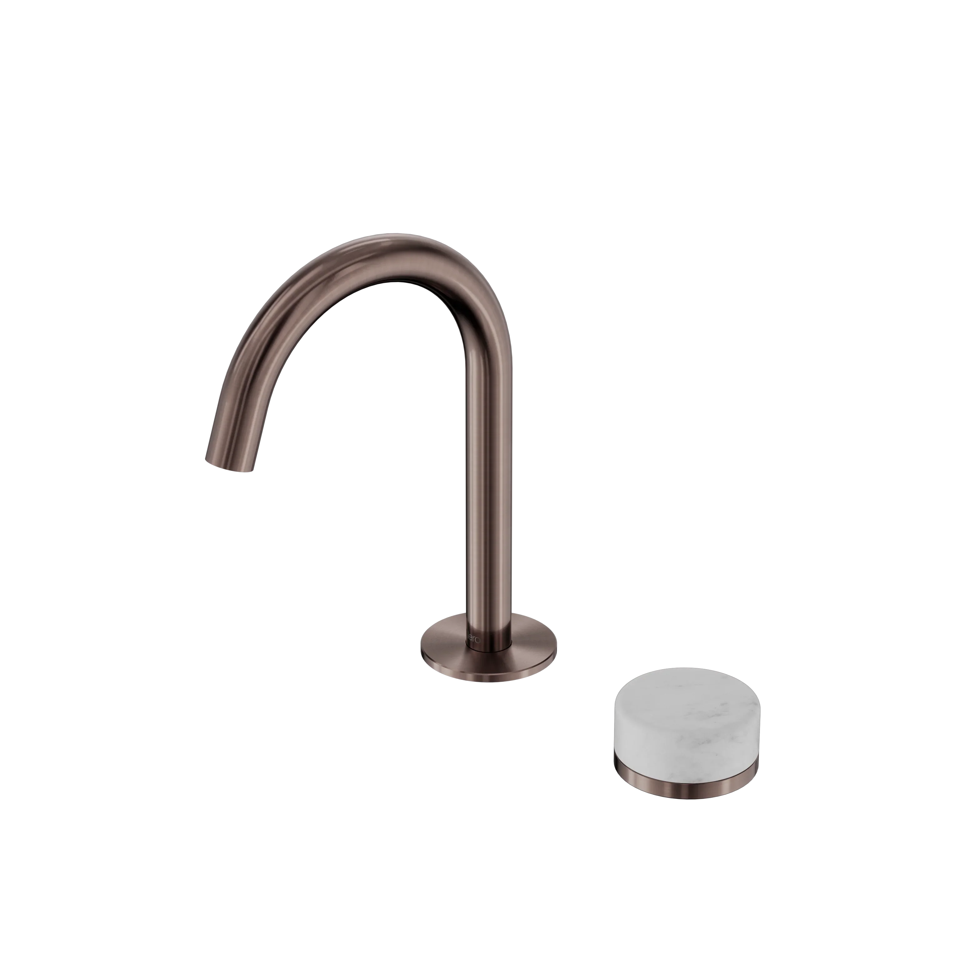 Nero Serenity Progressive Basin Mixer Arc Spout With Carrara Handle