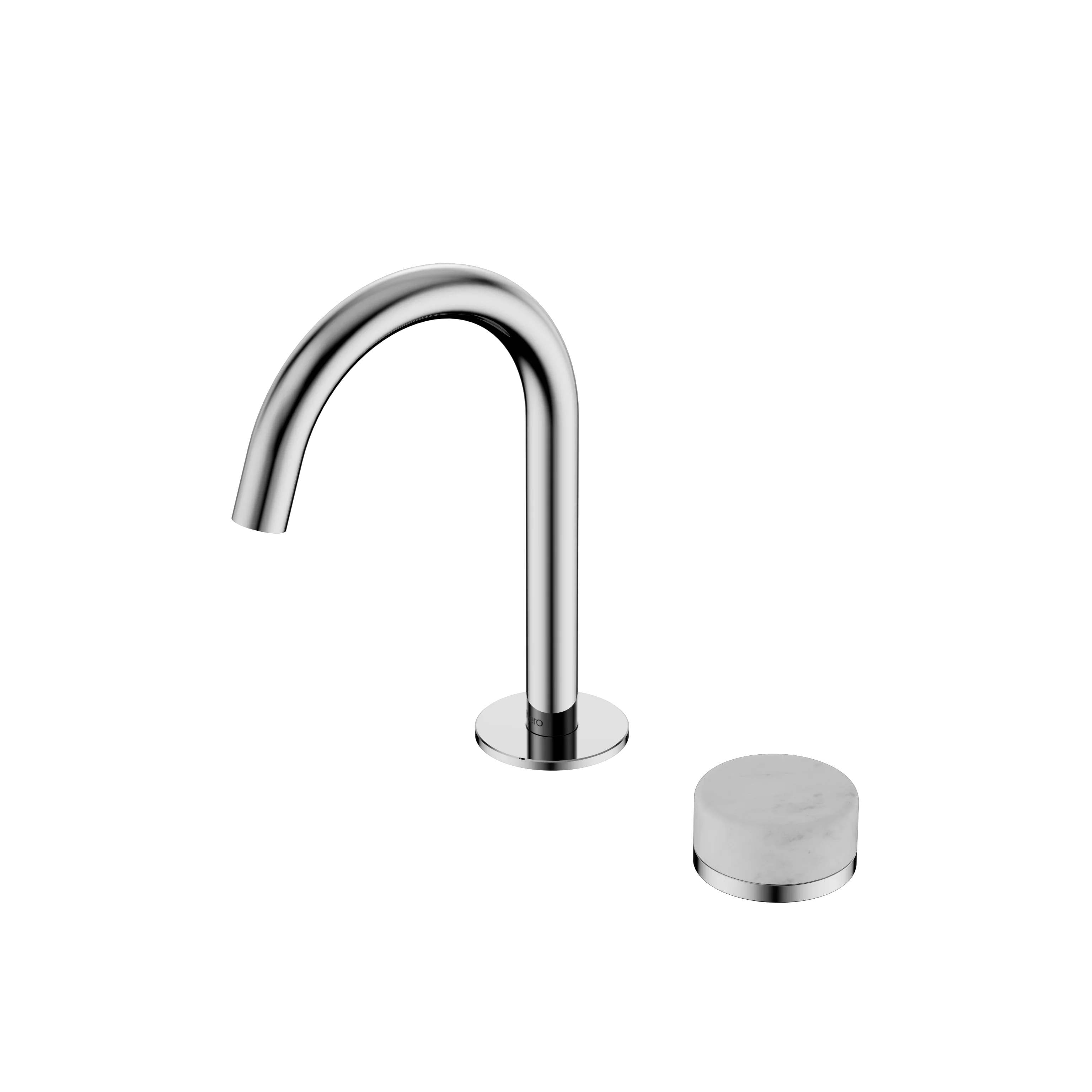 Nero Serenity Progressive Basin Mixer Arc Spout With Carrara Handle