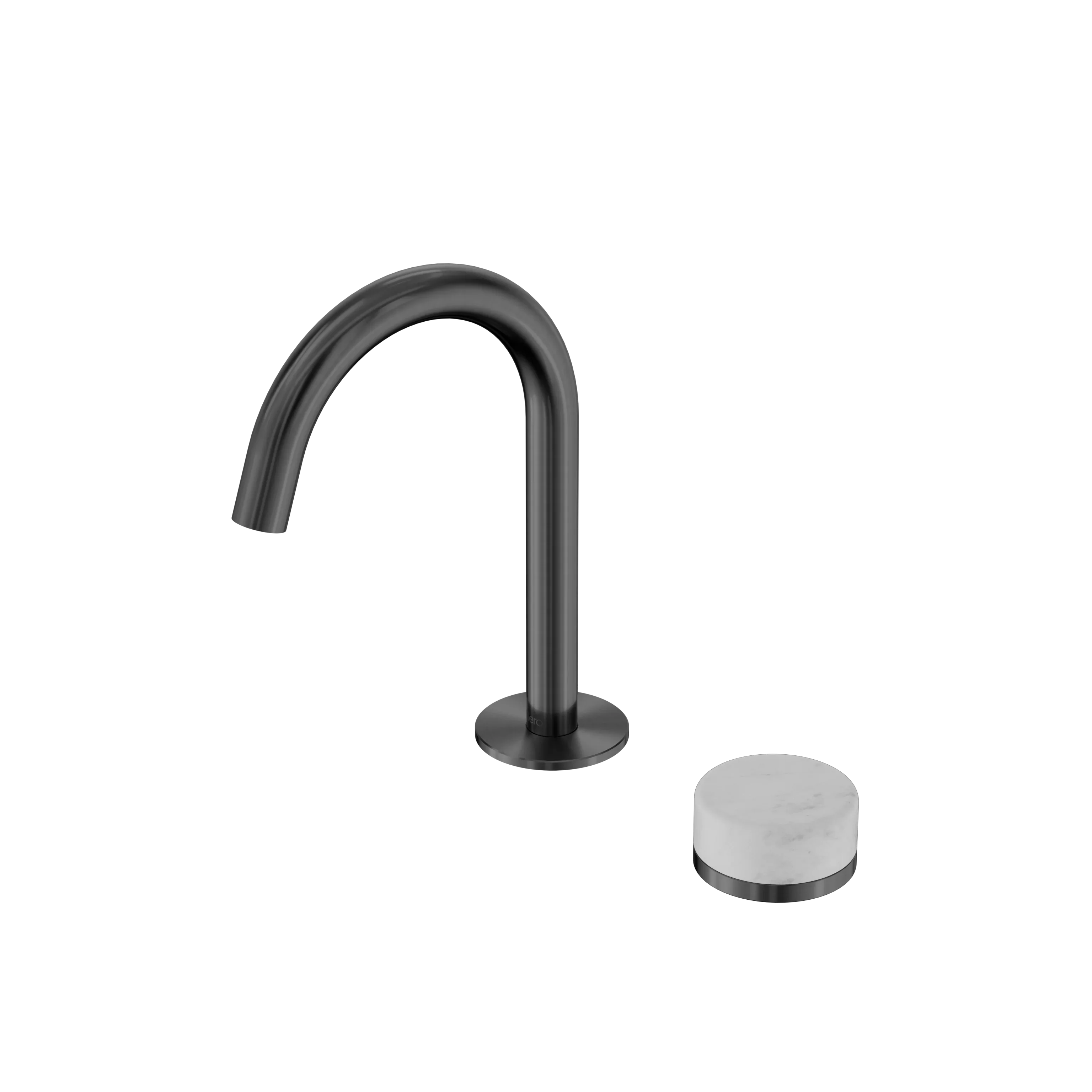 Nero Serenity Progressive Basin Mixer Arc Spout With Carrara Handle