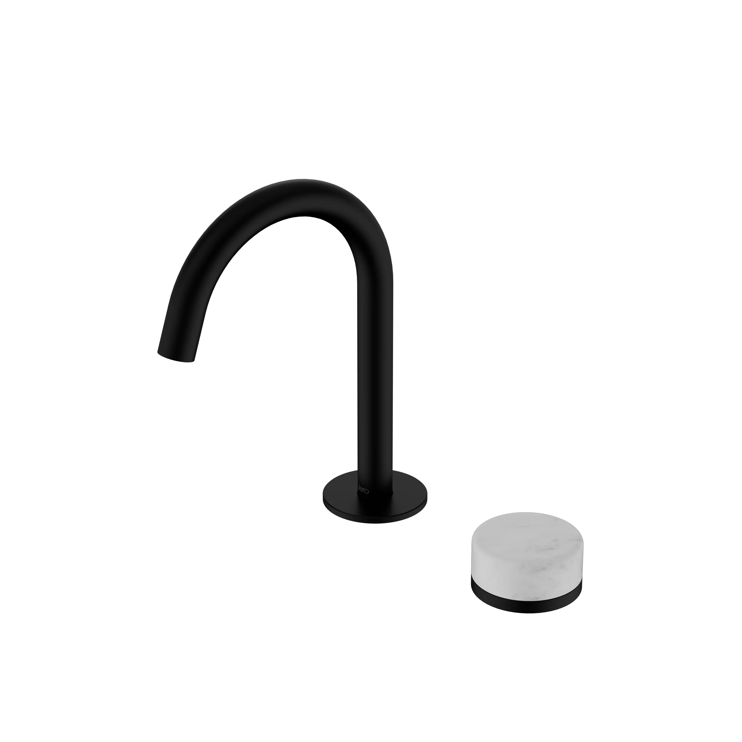 Nero Serenity Progressive Basin Mixer Arc Spout With Carrara Handle