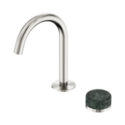 Nero Serenity Progressive Basin Mixer Arc Spout With Verde Alpi Handle, Brushed Nickel