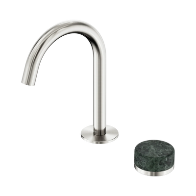 Nero Serenity Progressive Basin Mixer Arc Spout With Verde Alpi Handle, Brushed Nickel