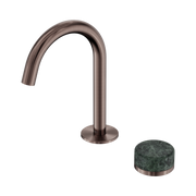 Nero Serenity Progressive Basin Mixer Arc Spout With Verde Alpi Handle, Brushed Bronze