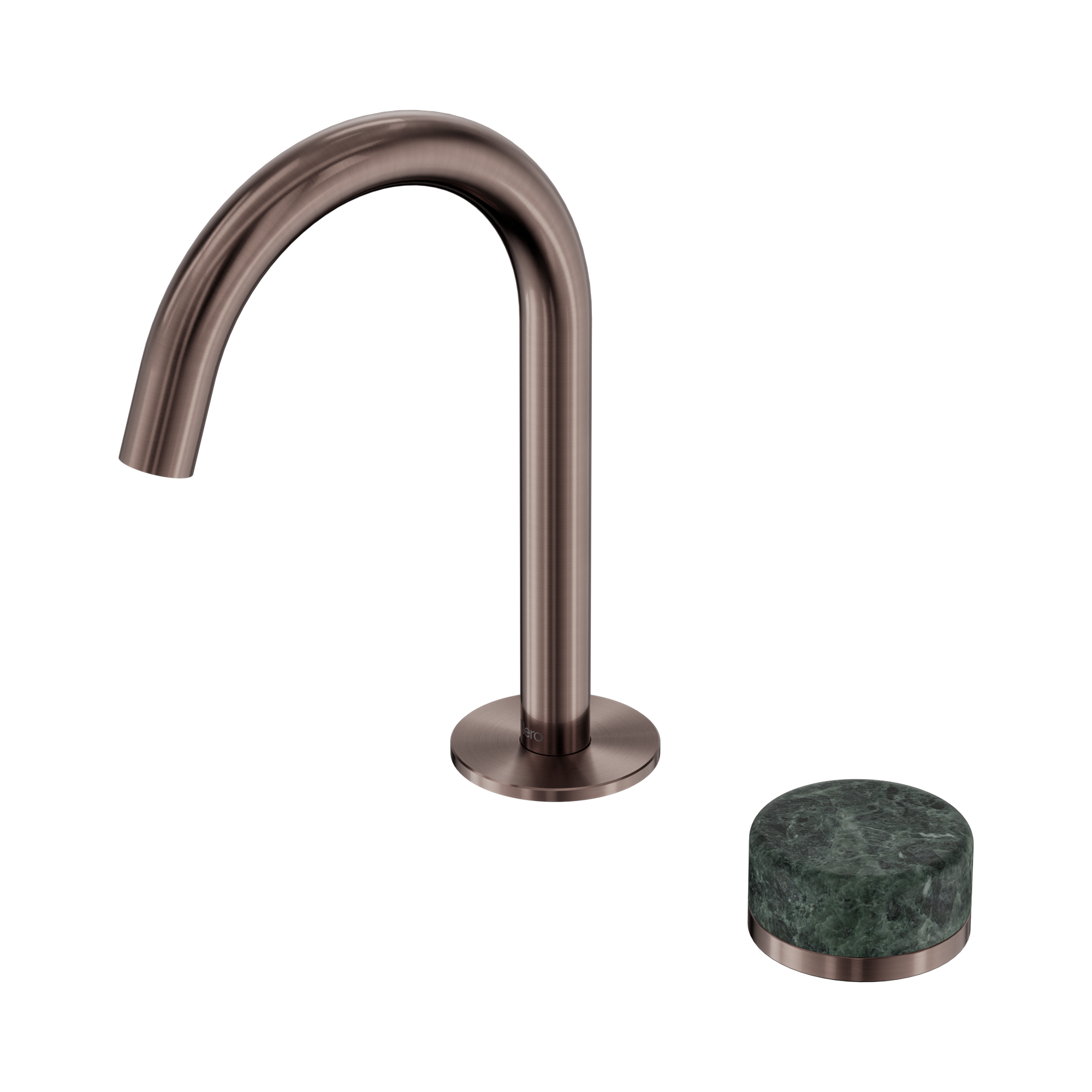 Nero Serenity Progressive Basin Mixer Arc Spout With Verde Alpi Handle, Brushed Bronze