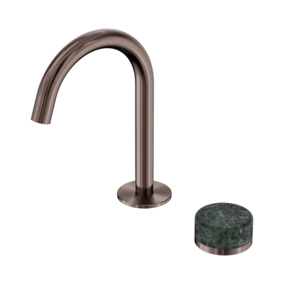 Nero Serenity Progressive Basin Mixer Arc Spout With Verde Alpi Handle, Brushed Bronze